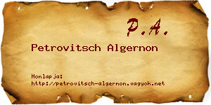 Petrovitsch Algernon névjegykártya