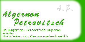 algernon petrovitsch business card